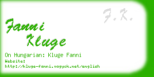 fanni kluge business card